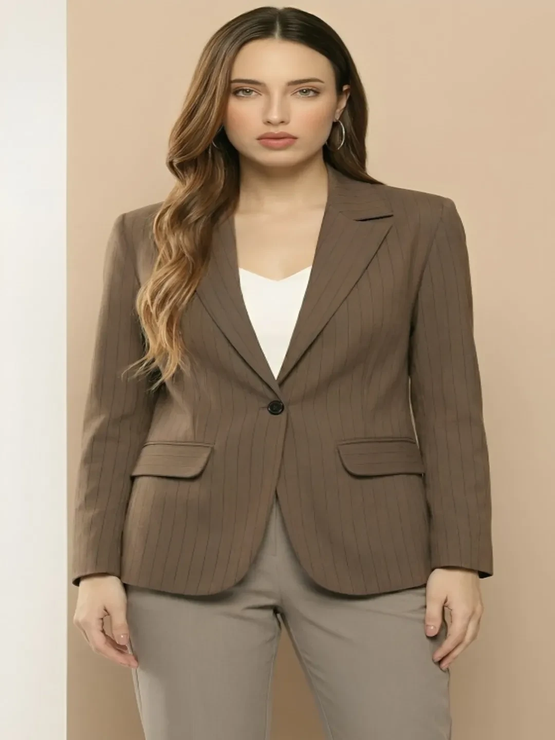 Women Classic Striped Blazer