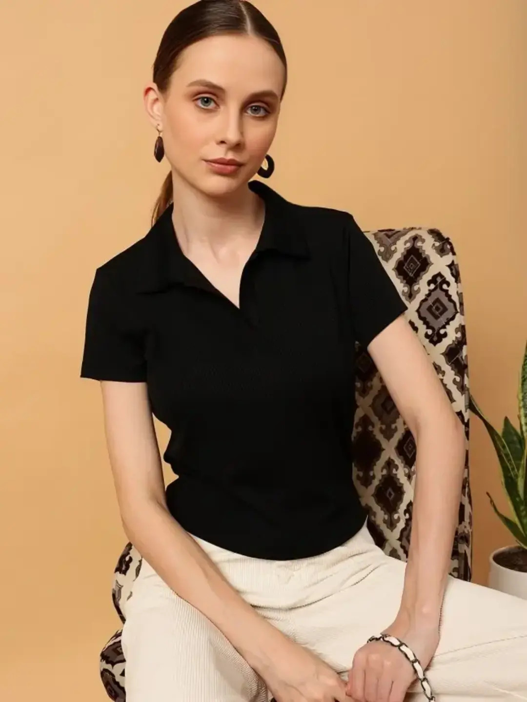 women black polo tshirt