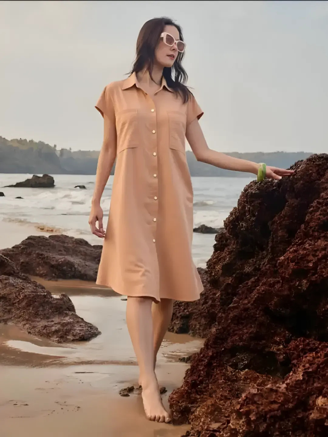 long dress for women(7225_PEACH)