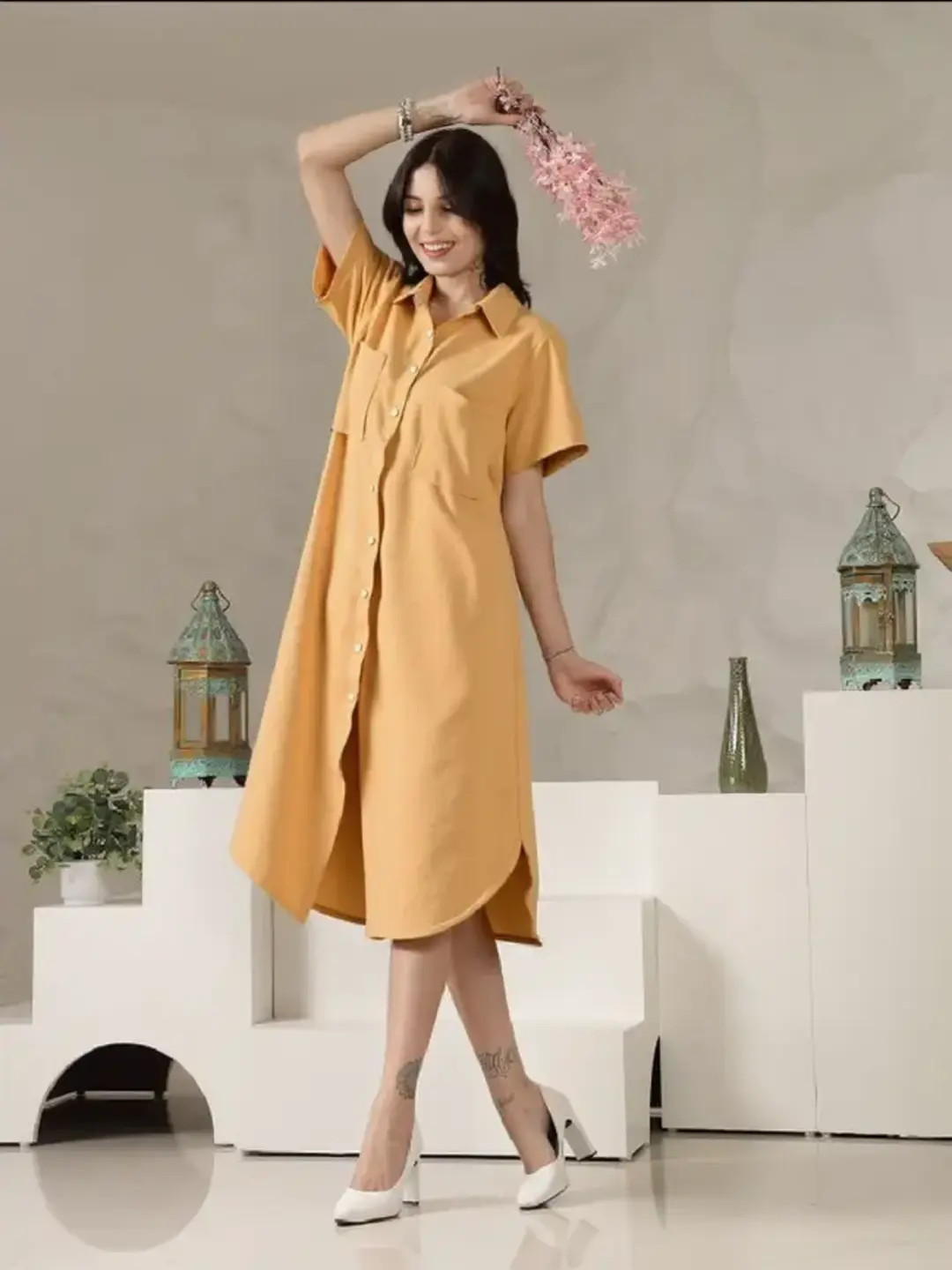 long dress for women(7225_CAMEL)