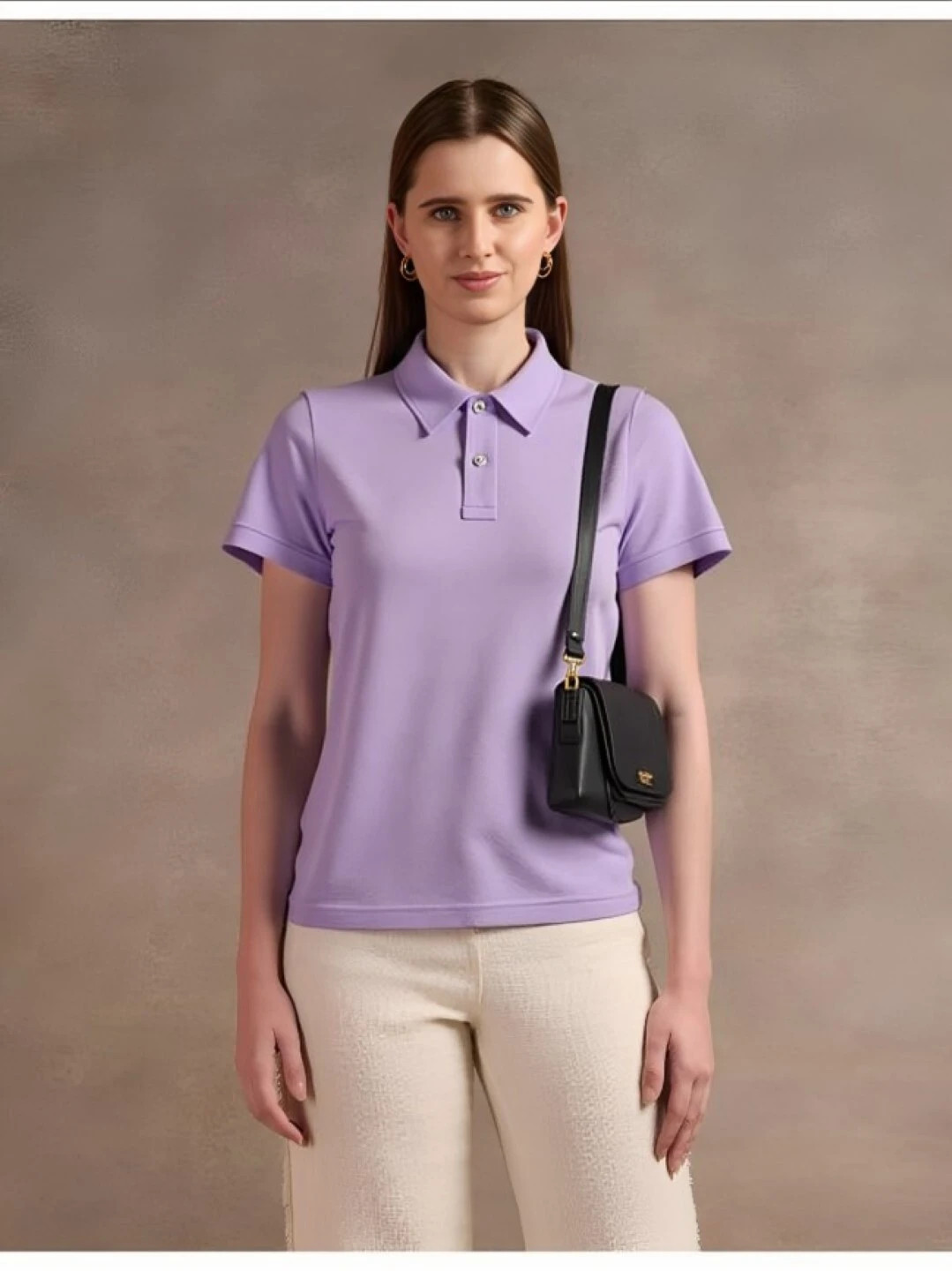 women lavender polo tshirt