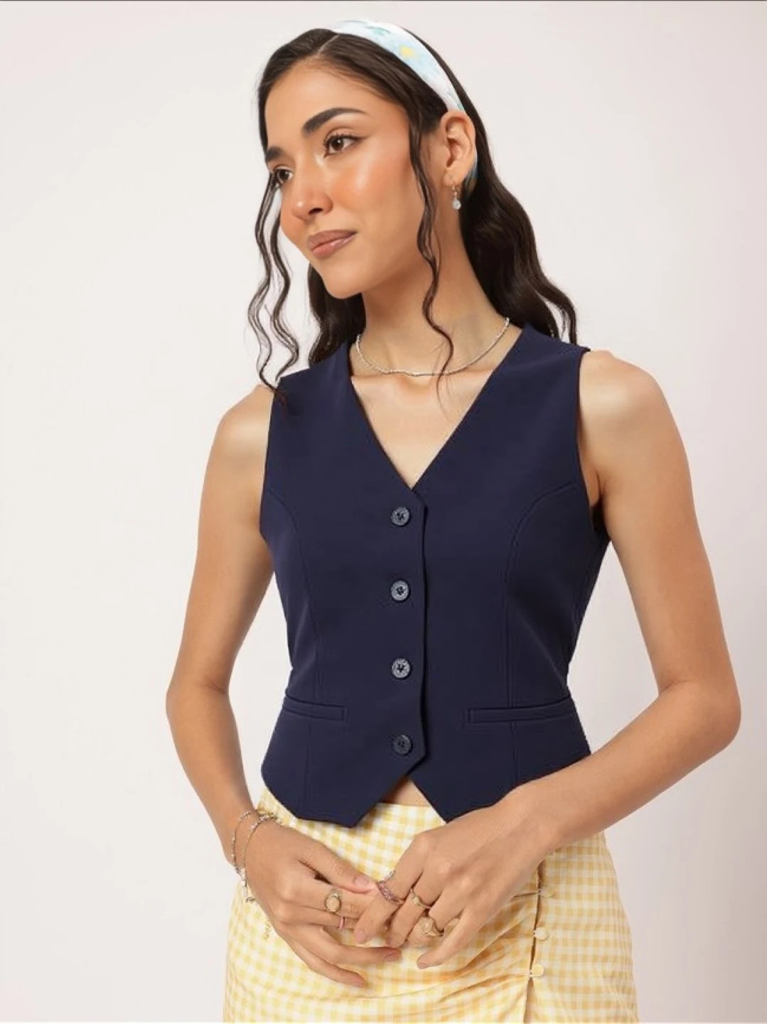 women navy waistcoat(3501)