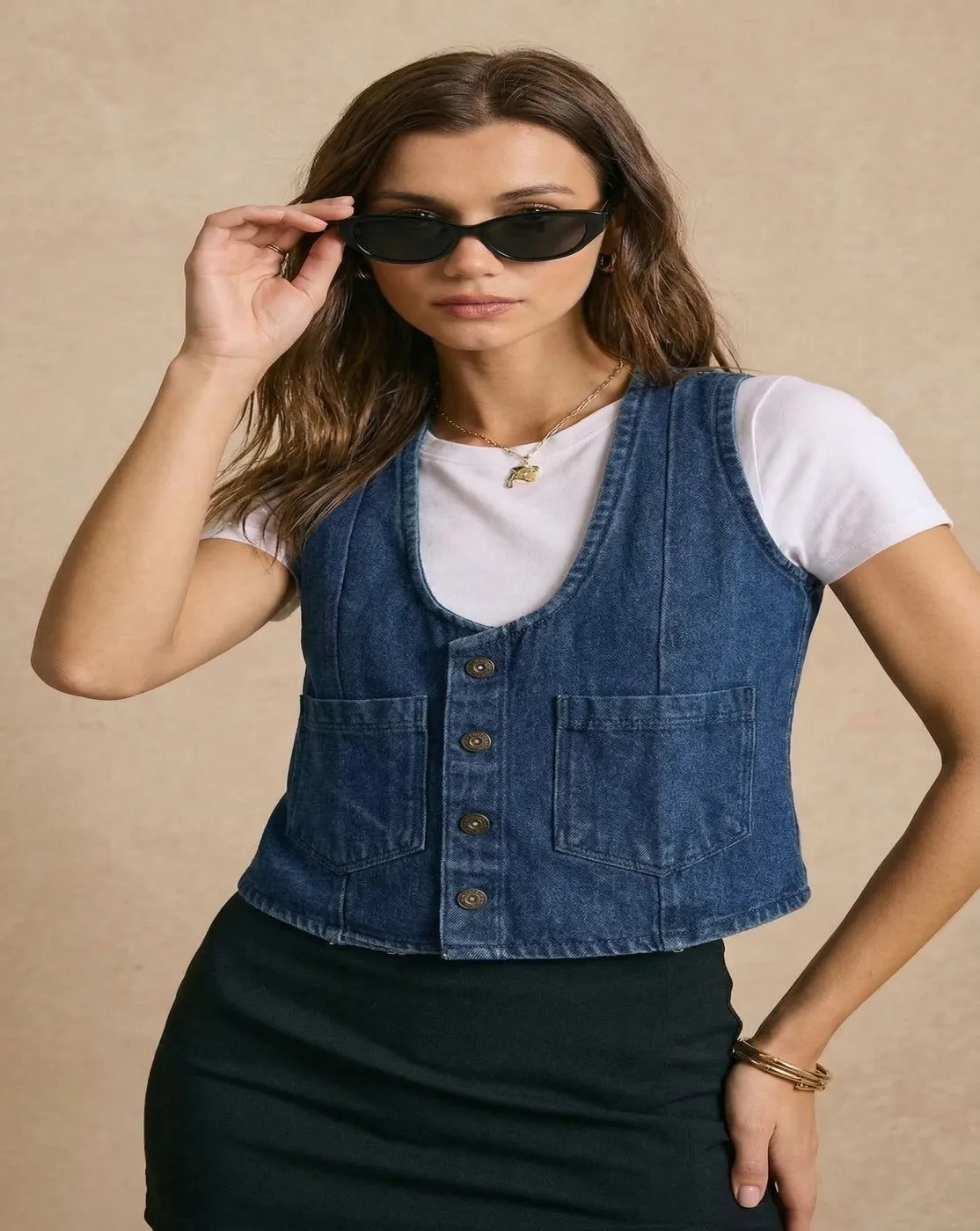 new stylish denim waistcoat