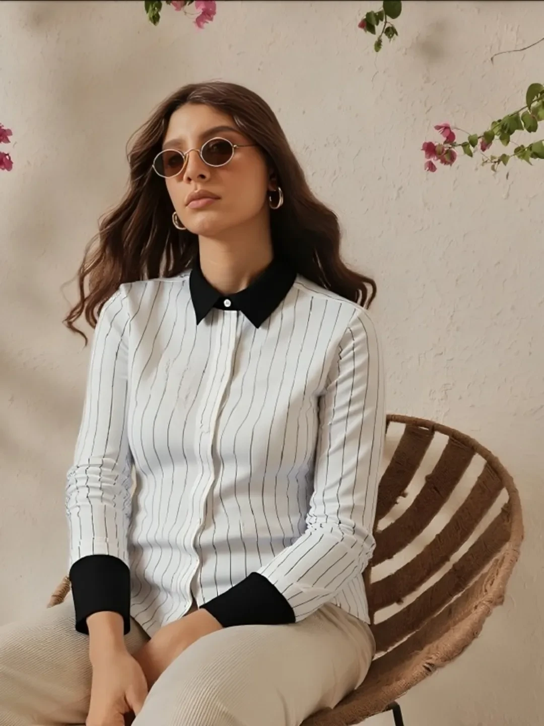 black contrast collar shir