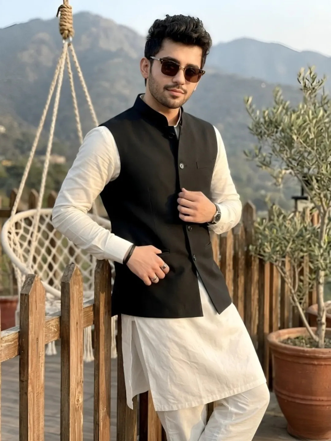 Solid Black waistcoat