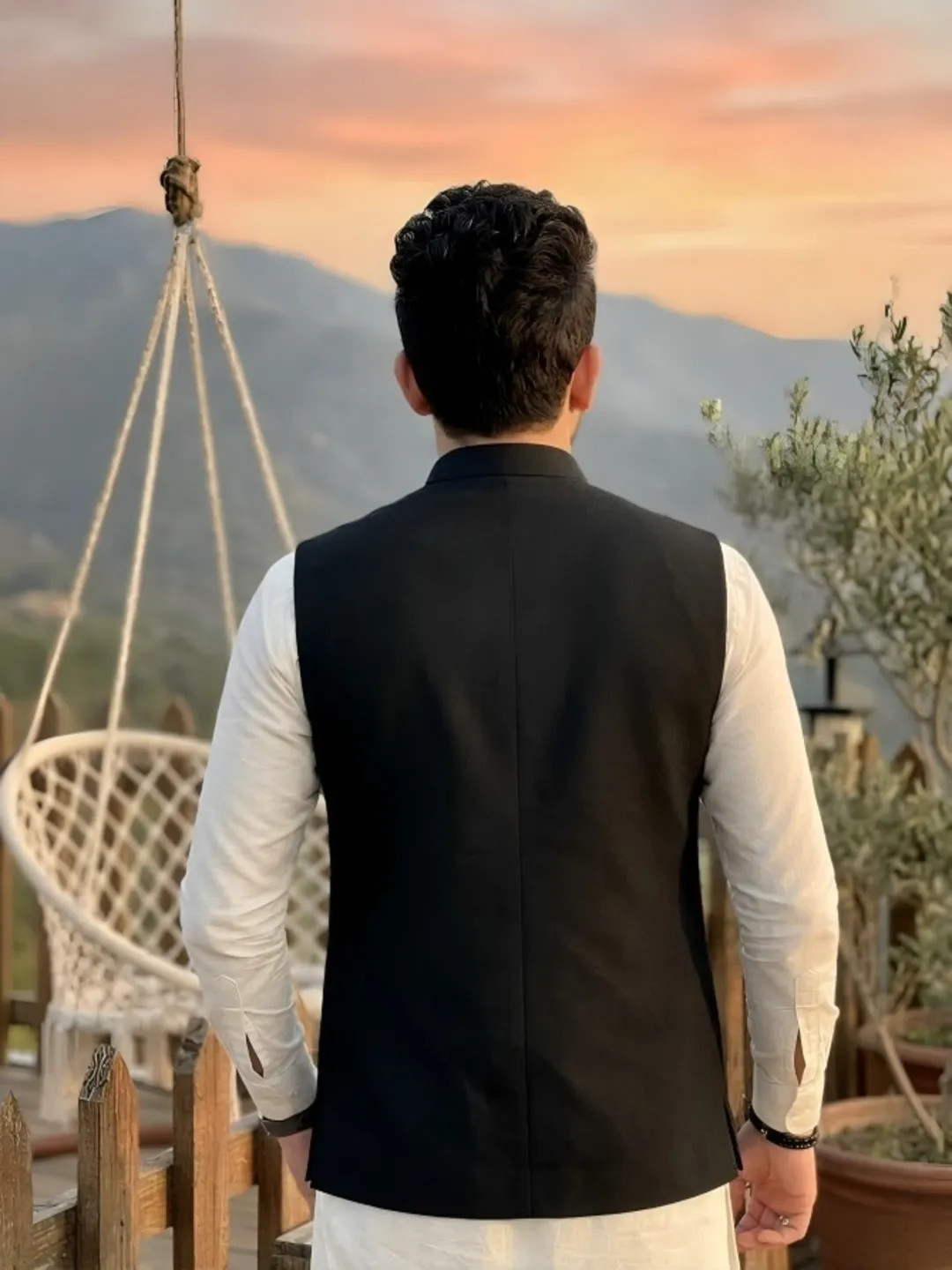 Solid Black waistcoat