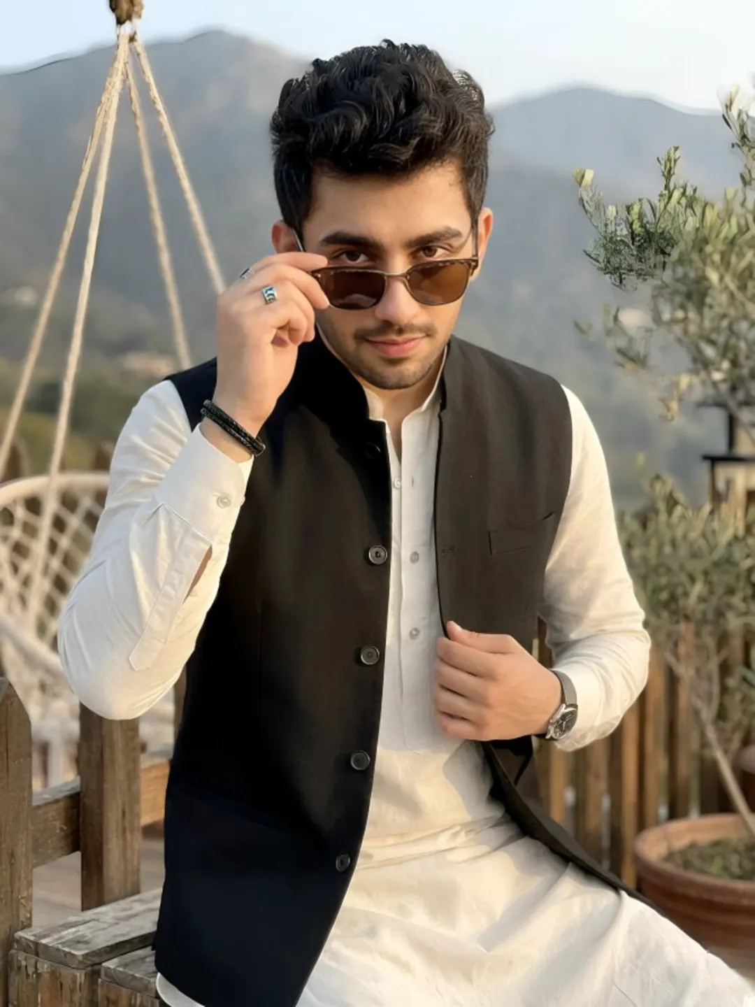 Solid Black waistcoat