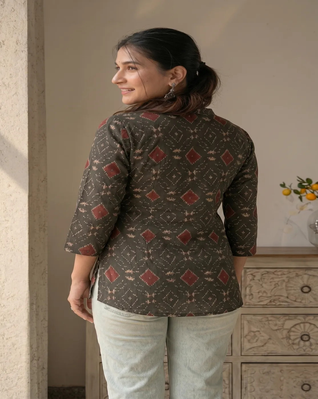black floral printed kurti top