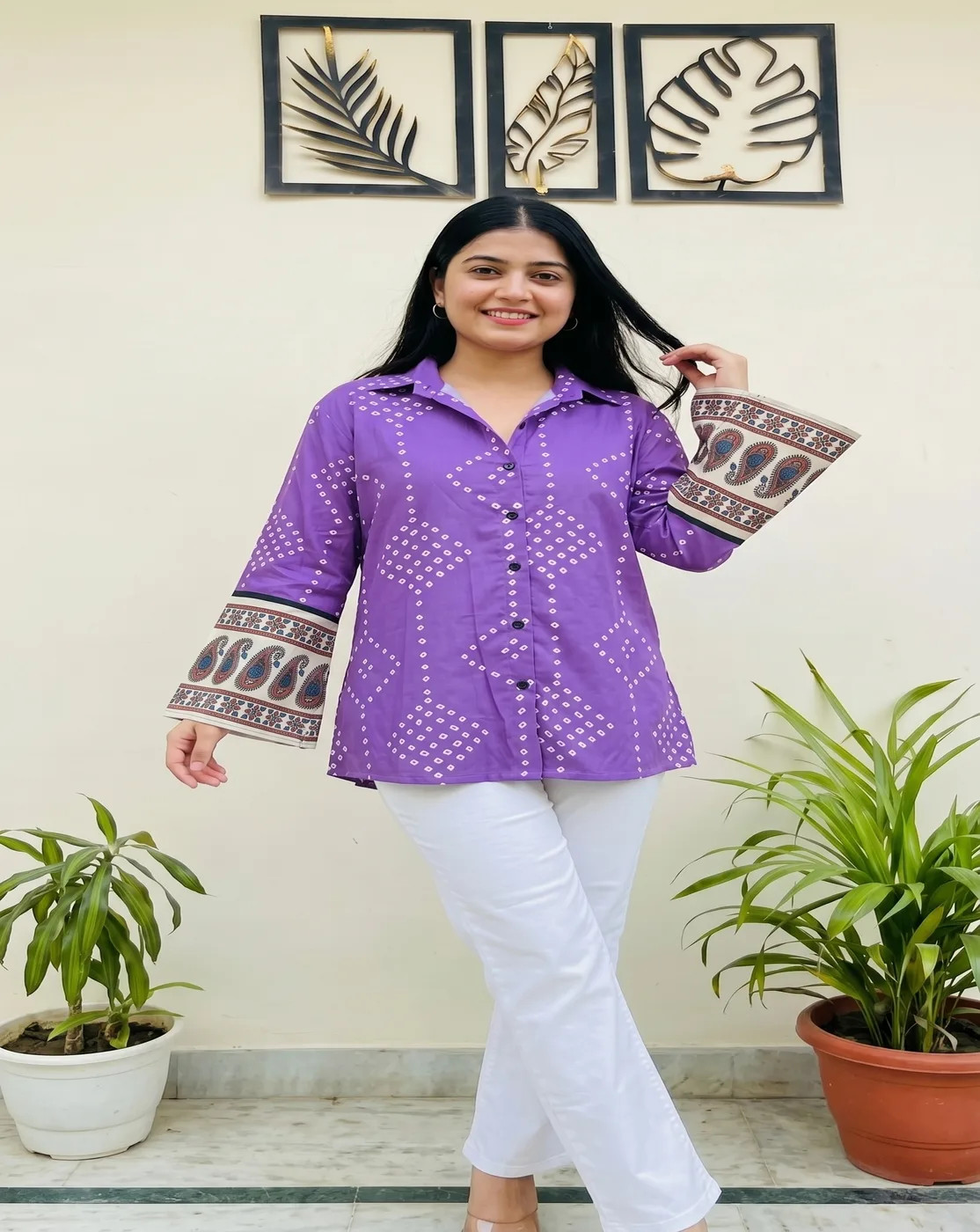 royal purple printed shirt
