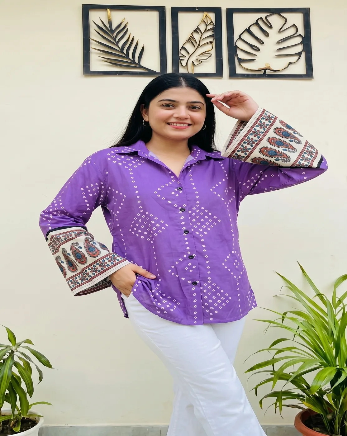 royal purple printed shirt