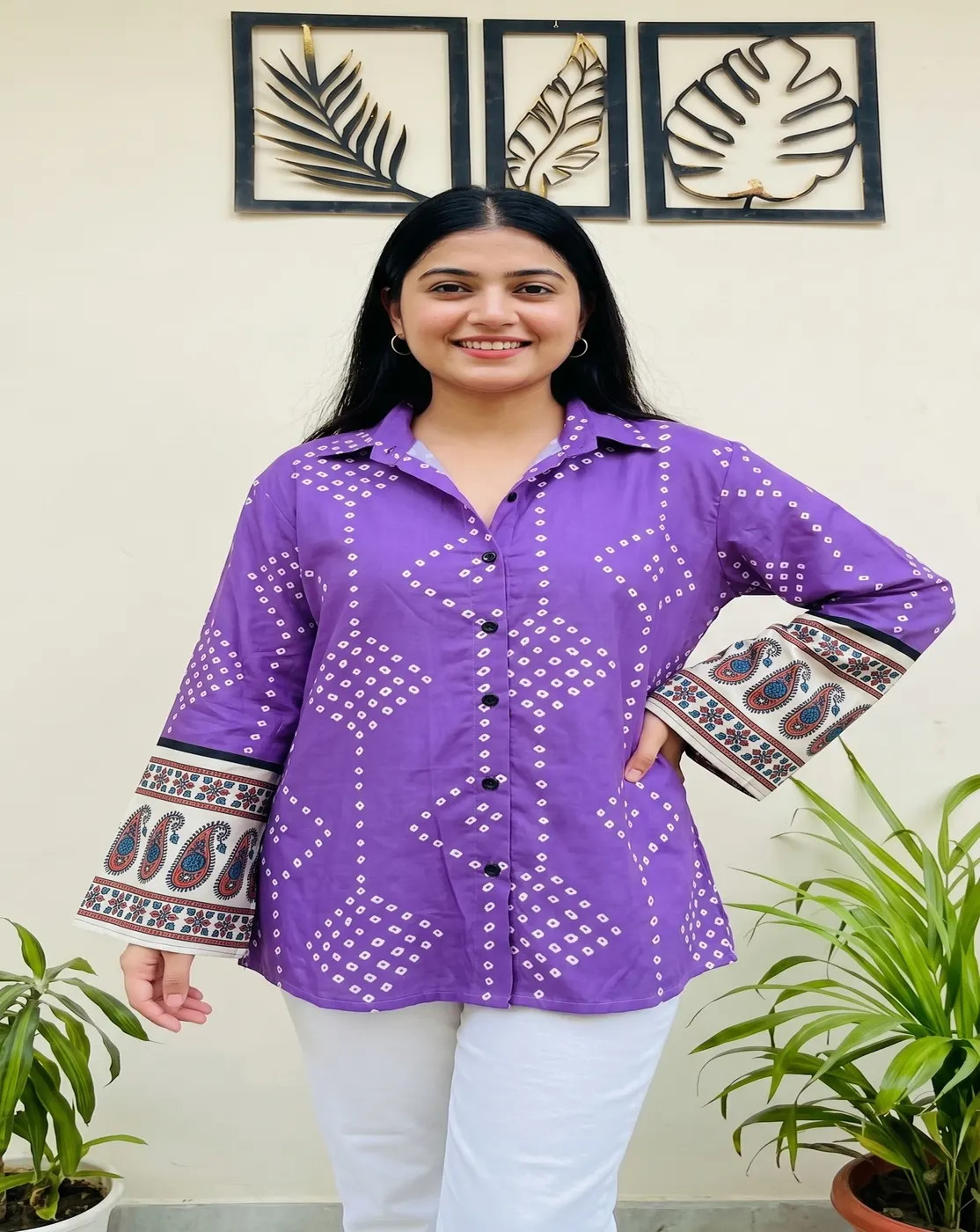royal purple printed shirt