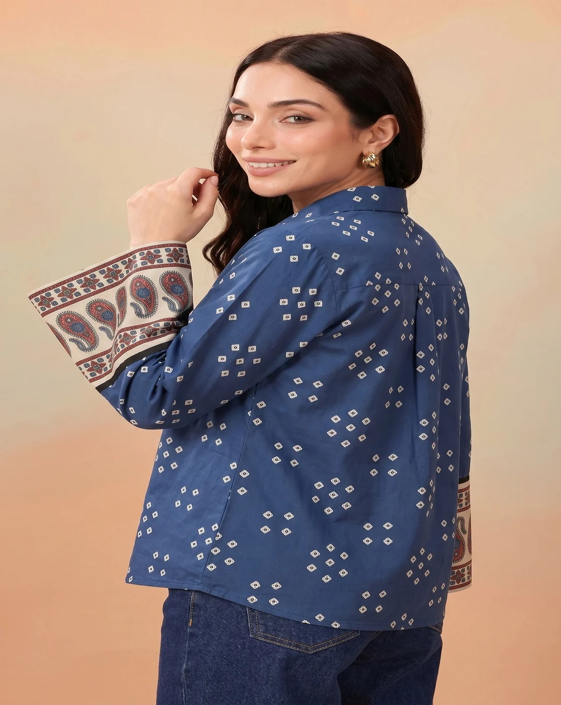 blue modern ethnic shirt
