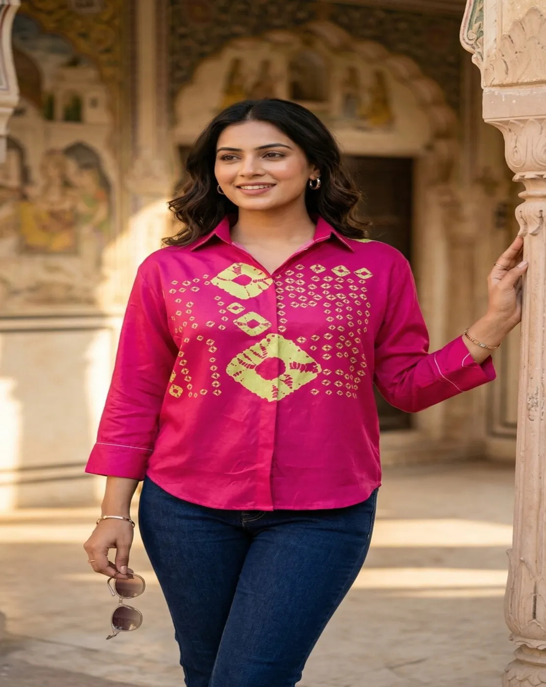 Pink Aura printed shirt