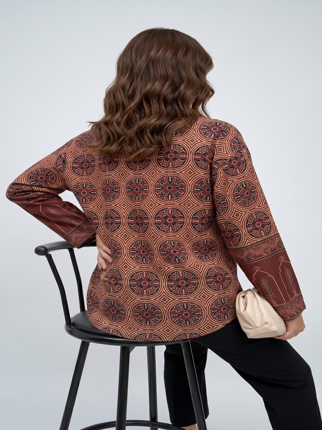 rustic brown charm printed shirt