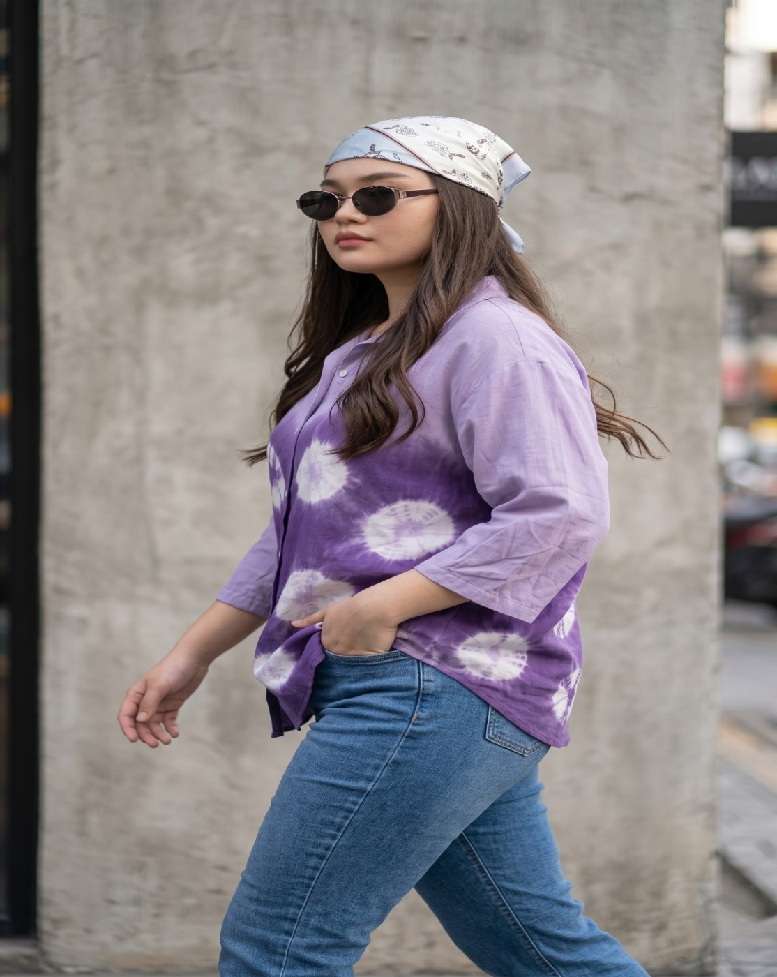 Women Tie Dye Shirt (purple)