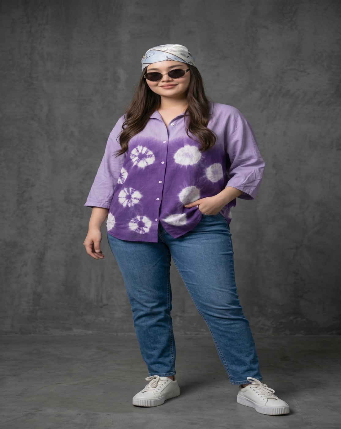 Women Tie Dye Shirt (purple)