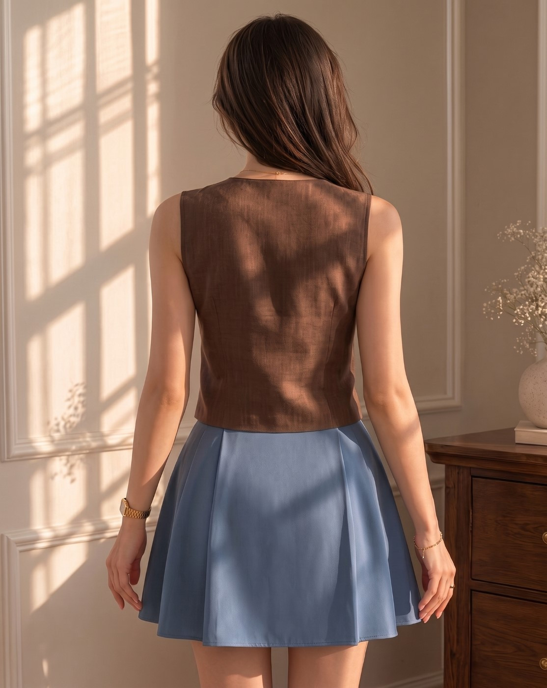 brown waistcoat(3508)