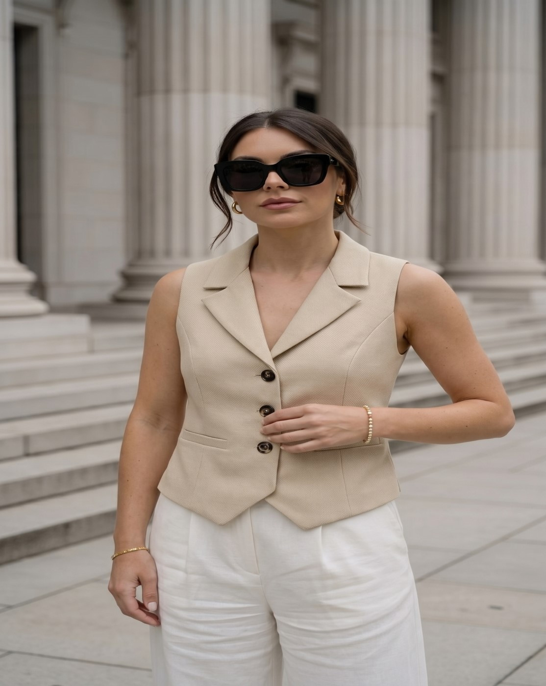 beige waistcoat(3507)