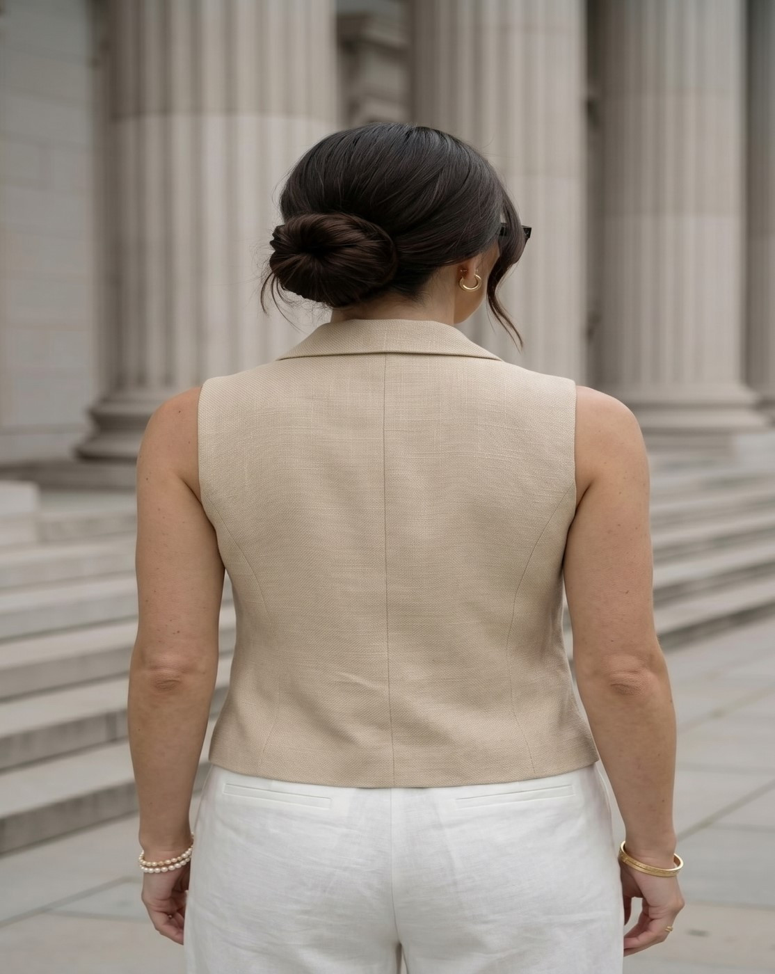 beige waistcoat(3507)