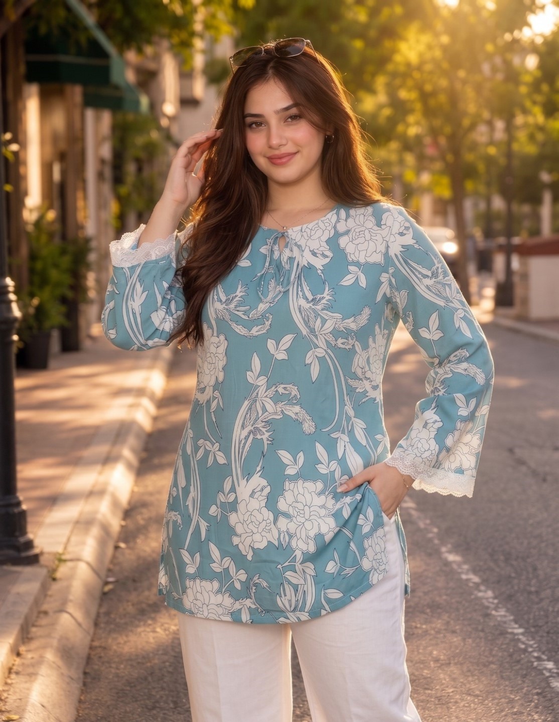 women lace kurti(8031)