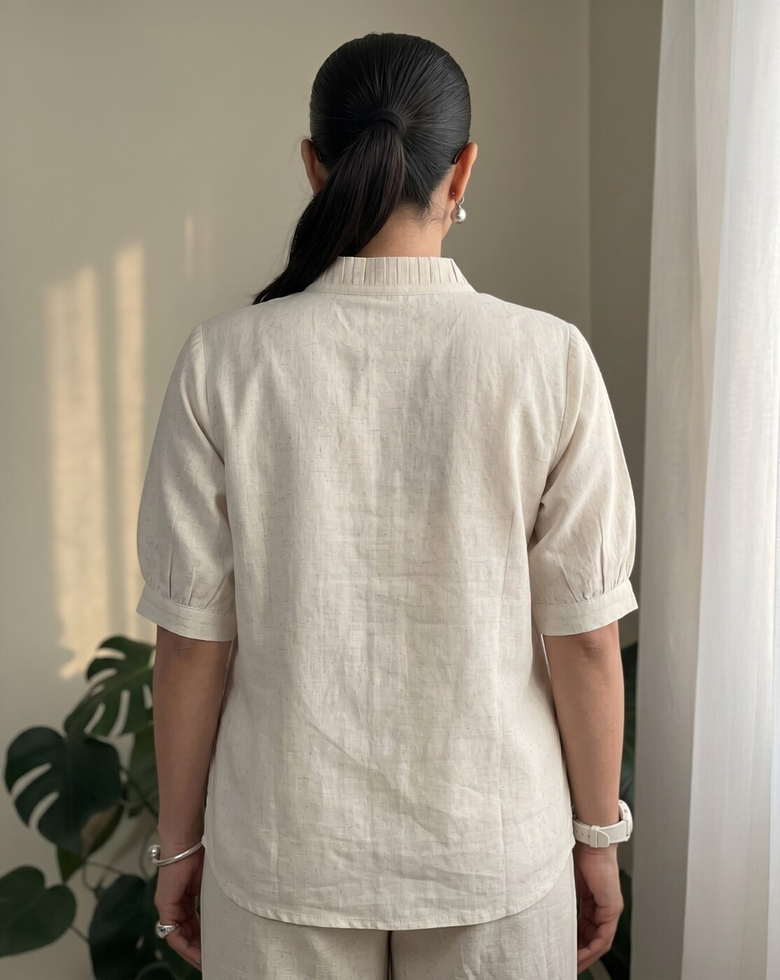 women linen shirt(8041)