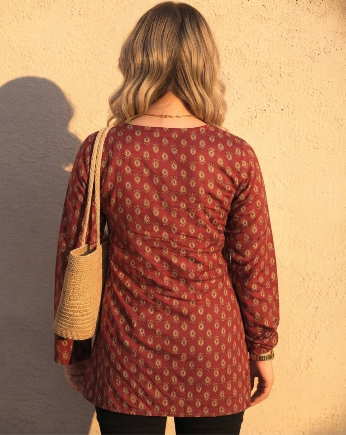 maroon front slit kurti(8042)