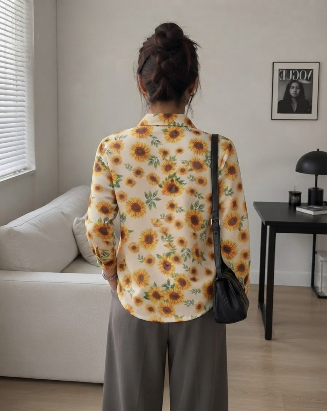 sunflower print shirt
