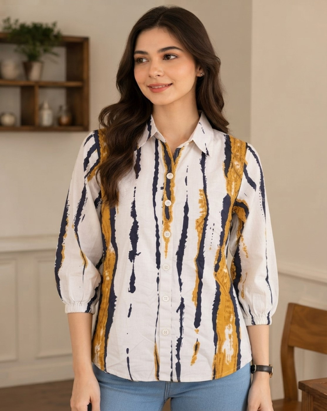women stripe shirt(8043)