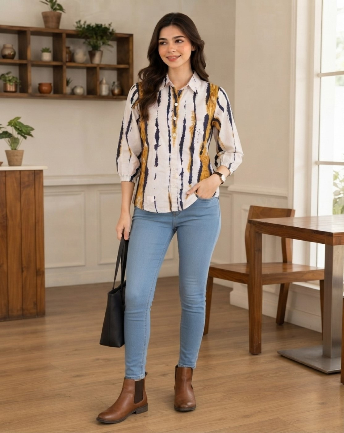 women stripe shirt(8043)