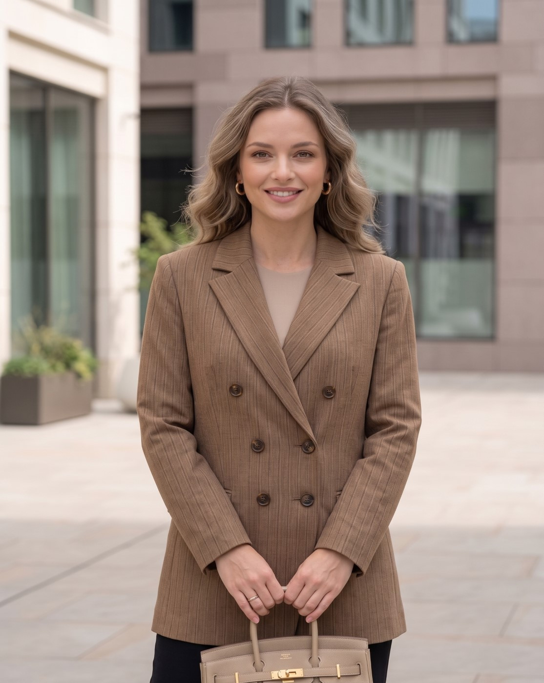 Double-Breasted brown Blazer