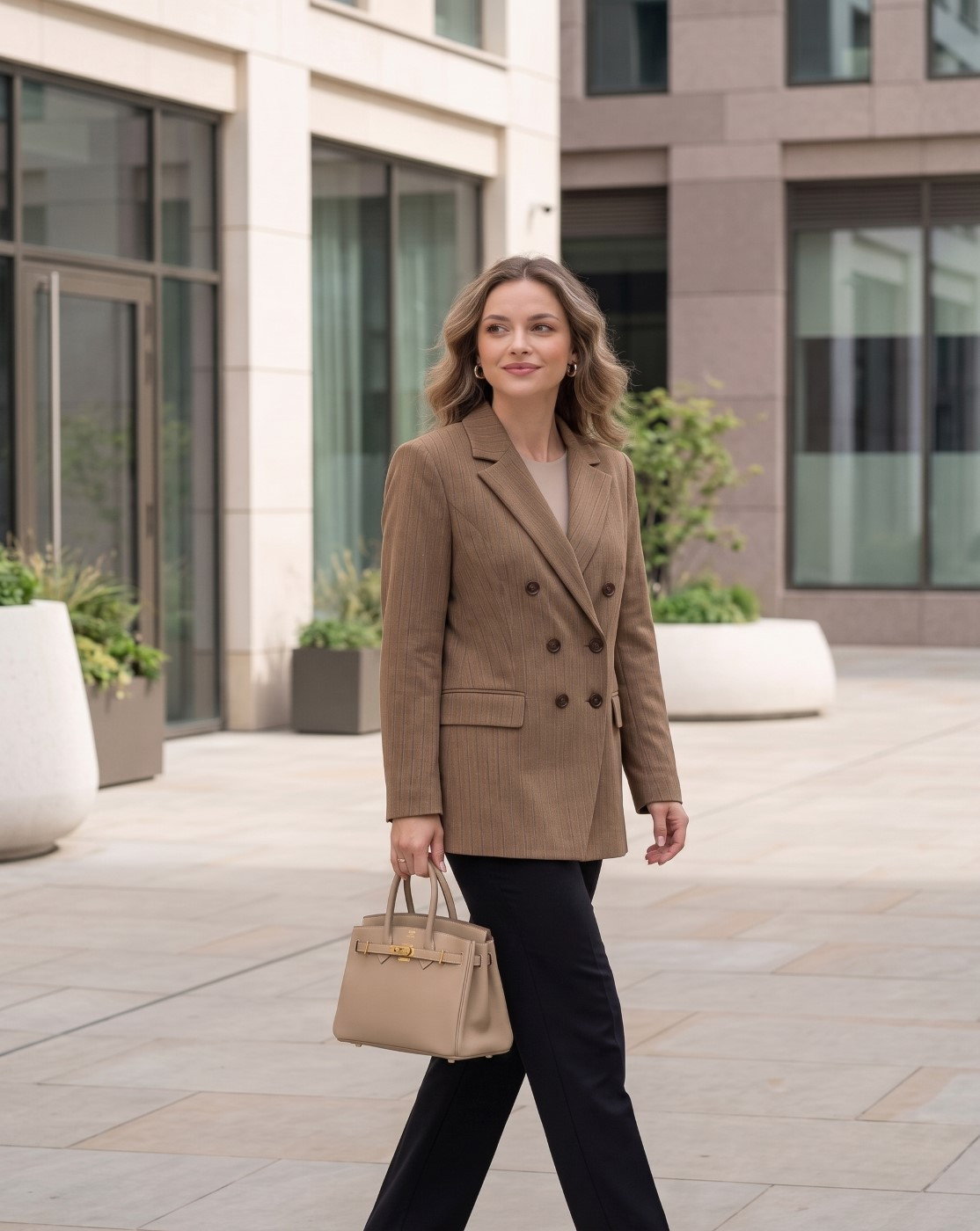 Double-Breasted brown Blazer