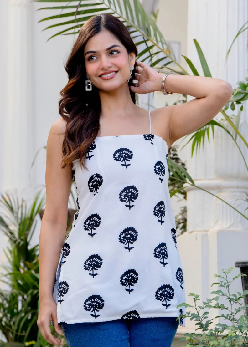 women white printed cami top