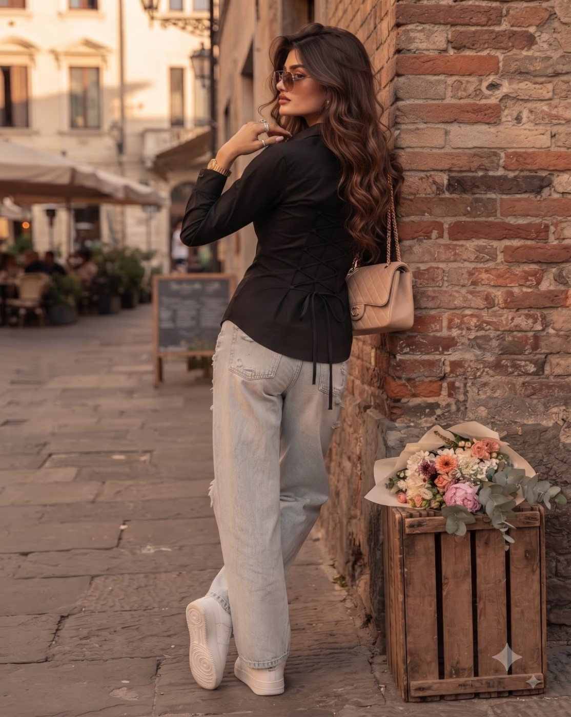 black fitted shirt for women