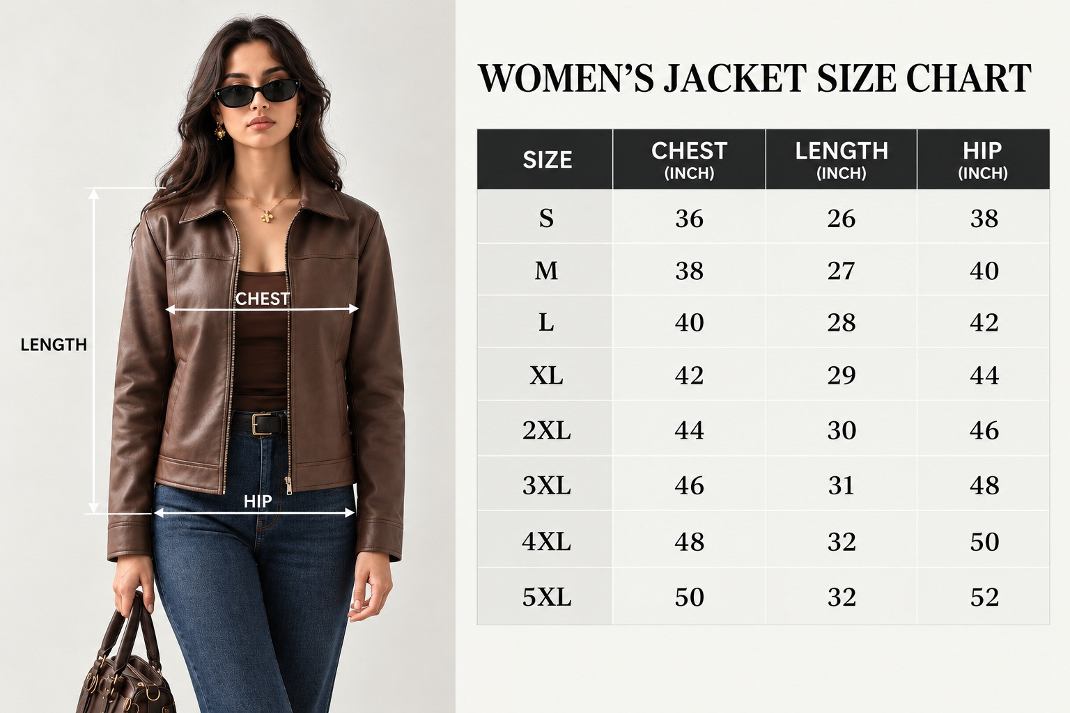 women leather jacket (black)