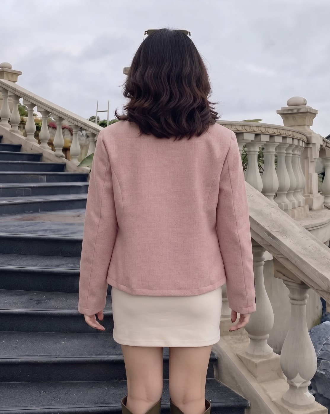Women Pink Leather Jacket