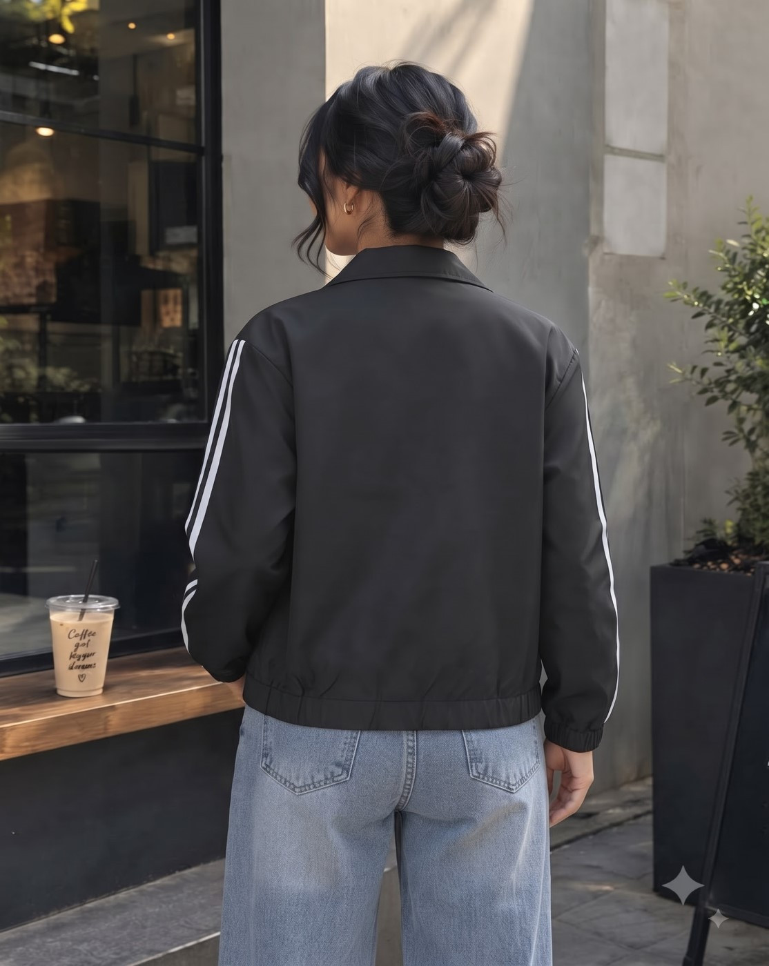 women windcheater jacket (black)
