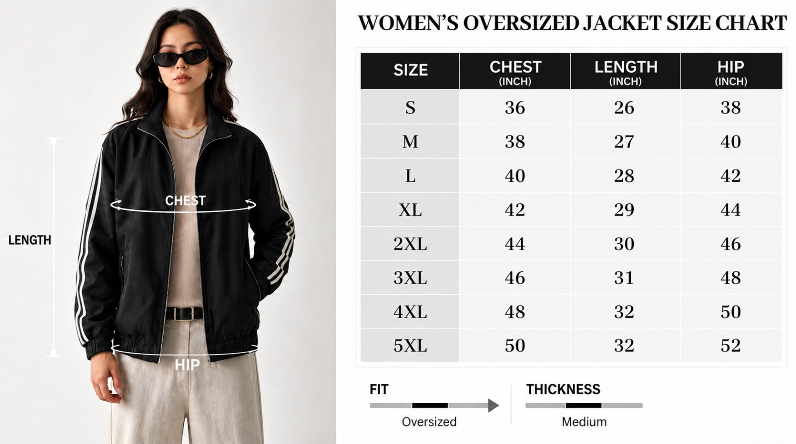 women windcheater jacket (black)