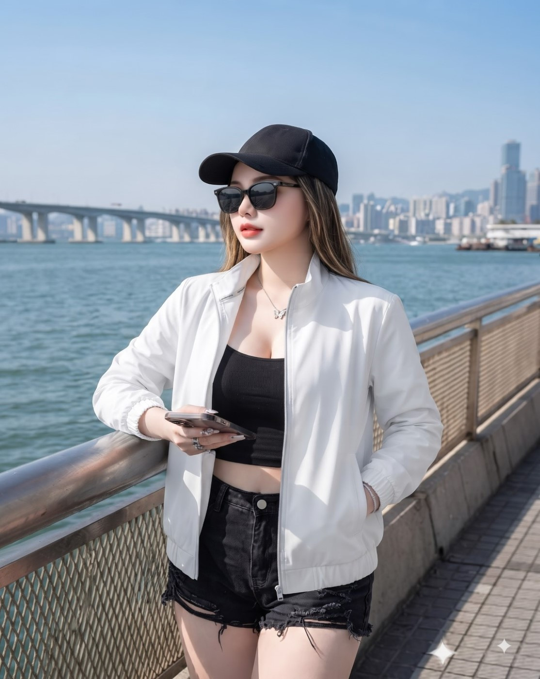 women windcheater jacket (white)