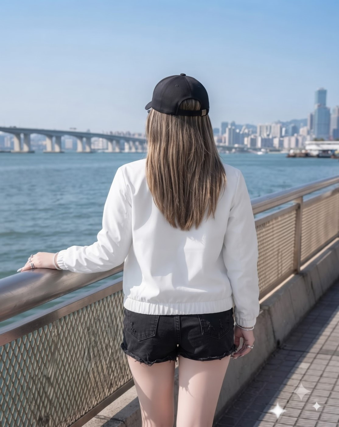women windcheater jacket (white)