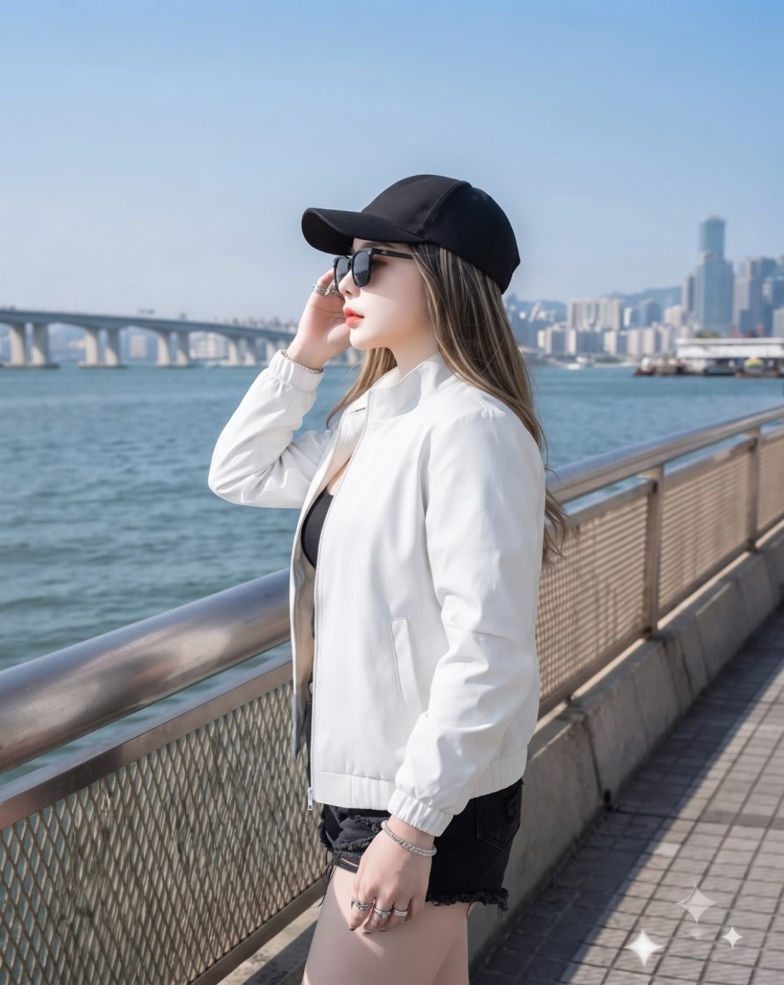women windcheater jacket (white)