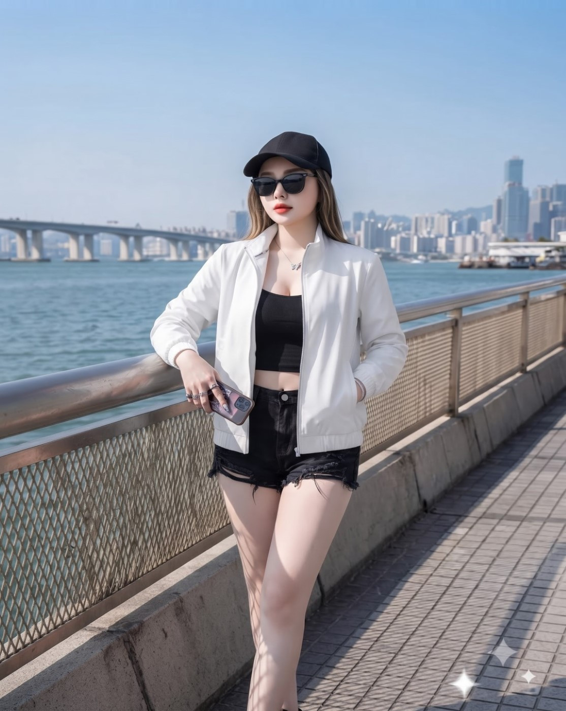 women windcheater jacket (white)