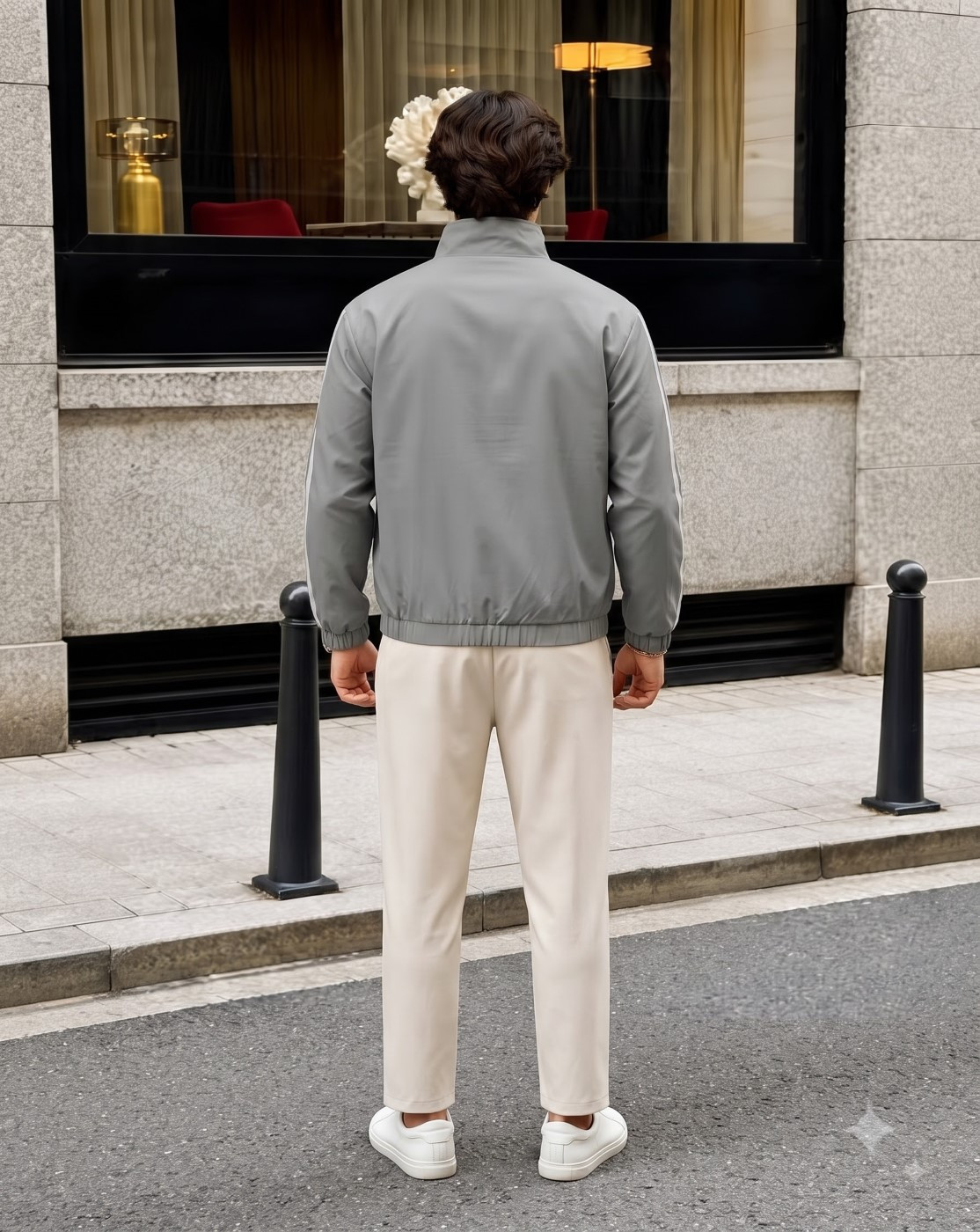 men windcheater jacket (grey)