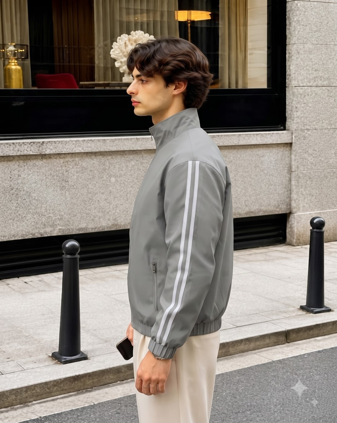 men windcheater jacket (grey)
