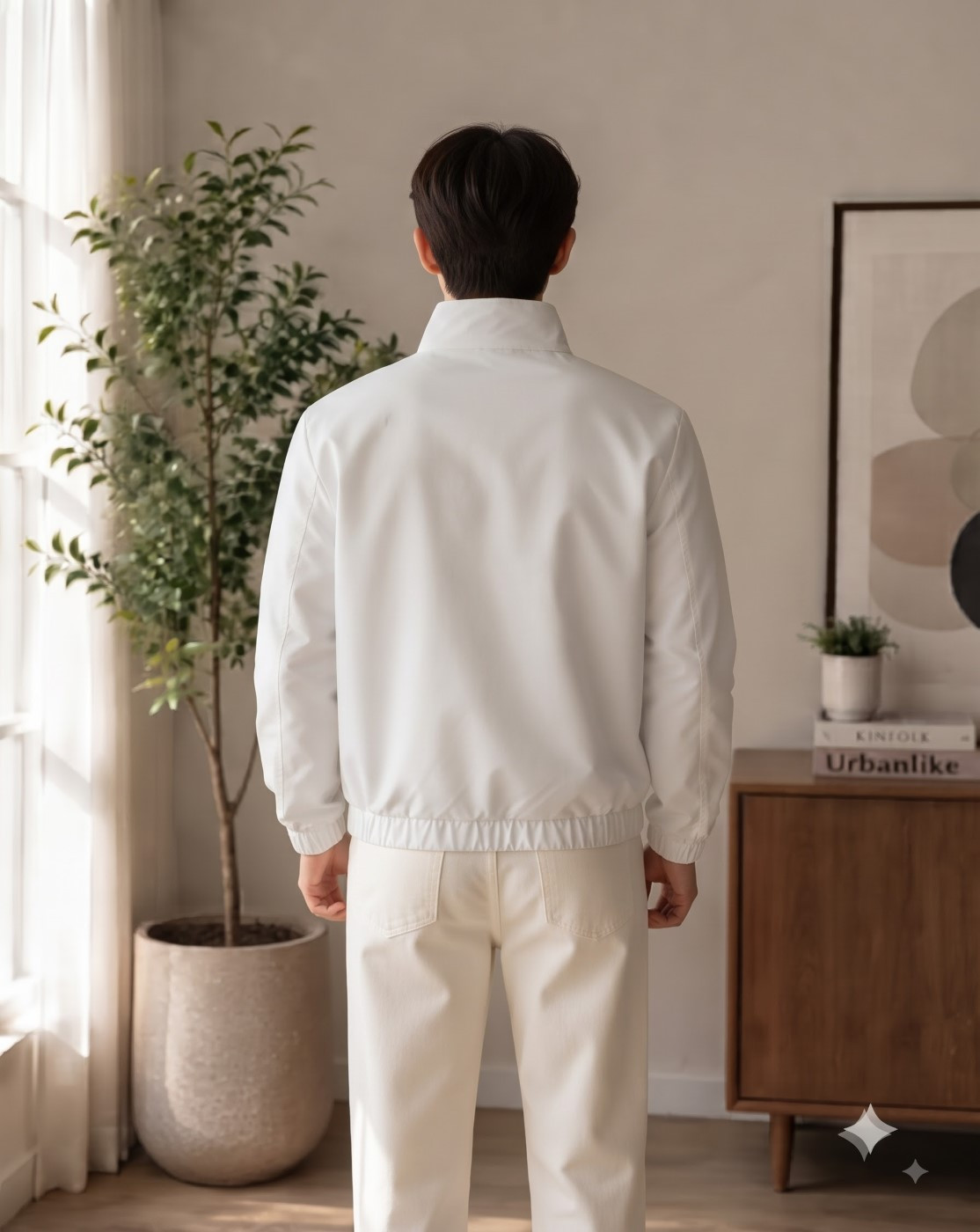 men windcheater jacket (white)