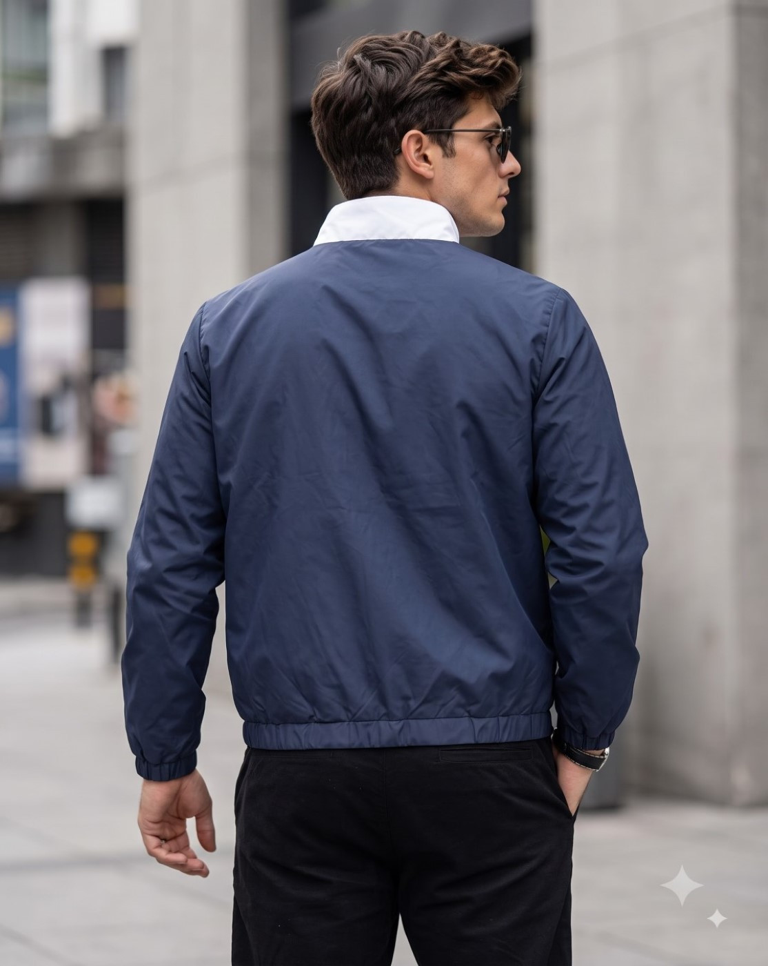 men windcheater jacket (navy white chevron)