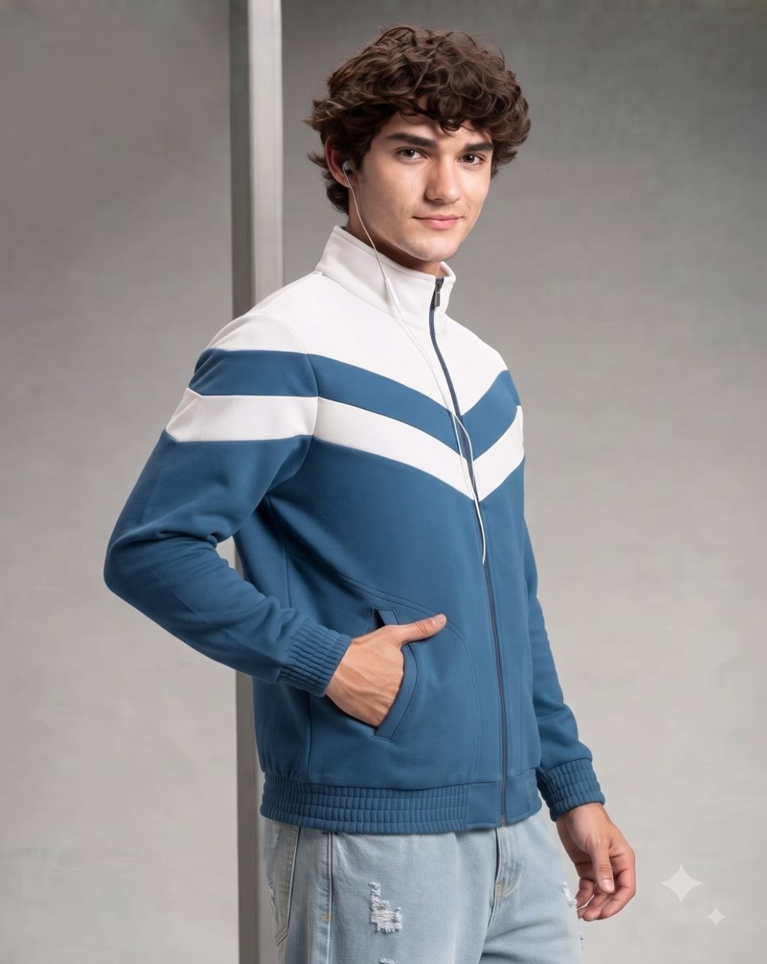 men track jacket (blue white)