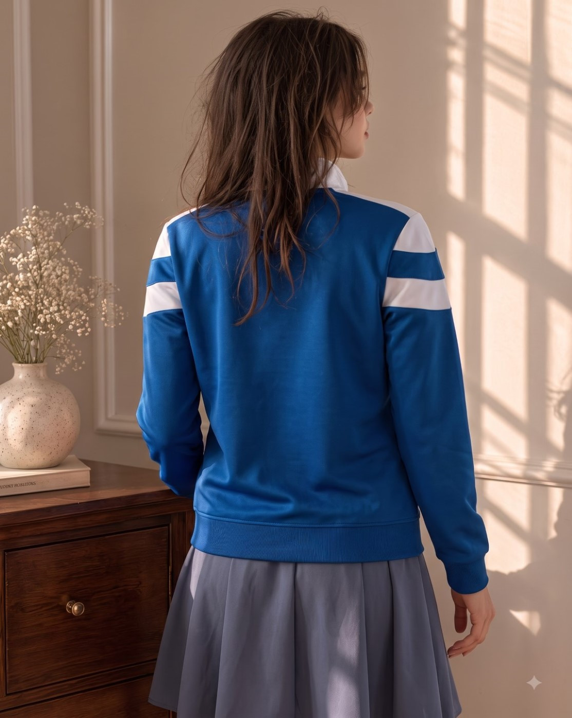 women track jacket (blue white)