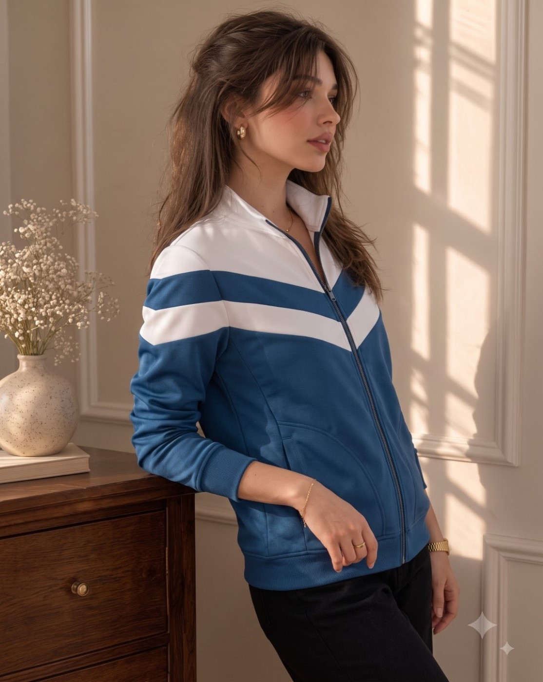 women track jacket (blue white)