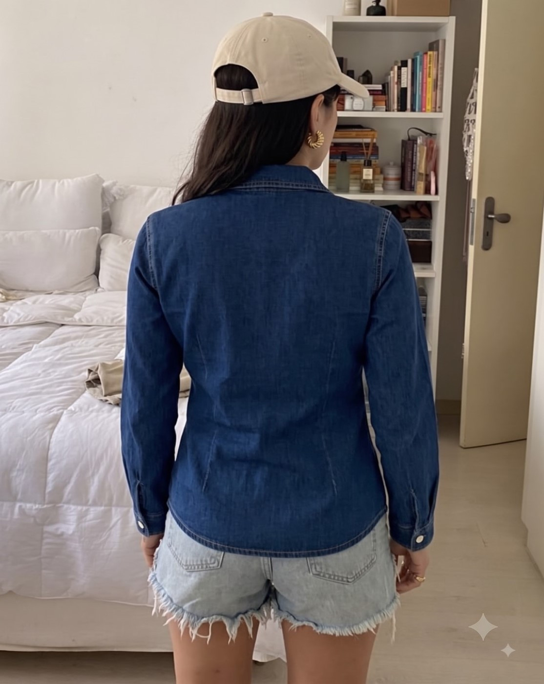 women denim zip jacket (blue)