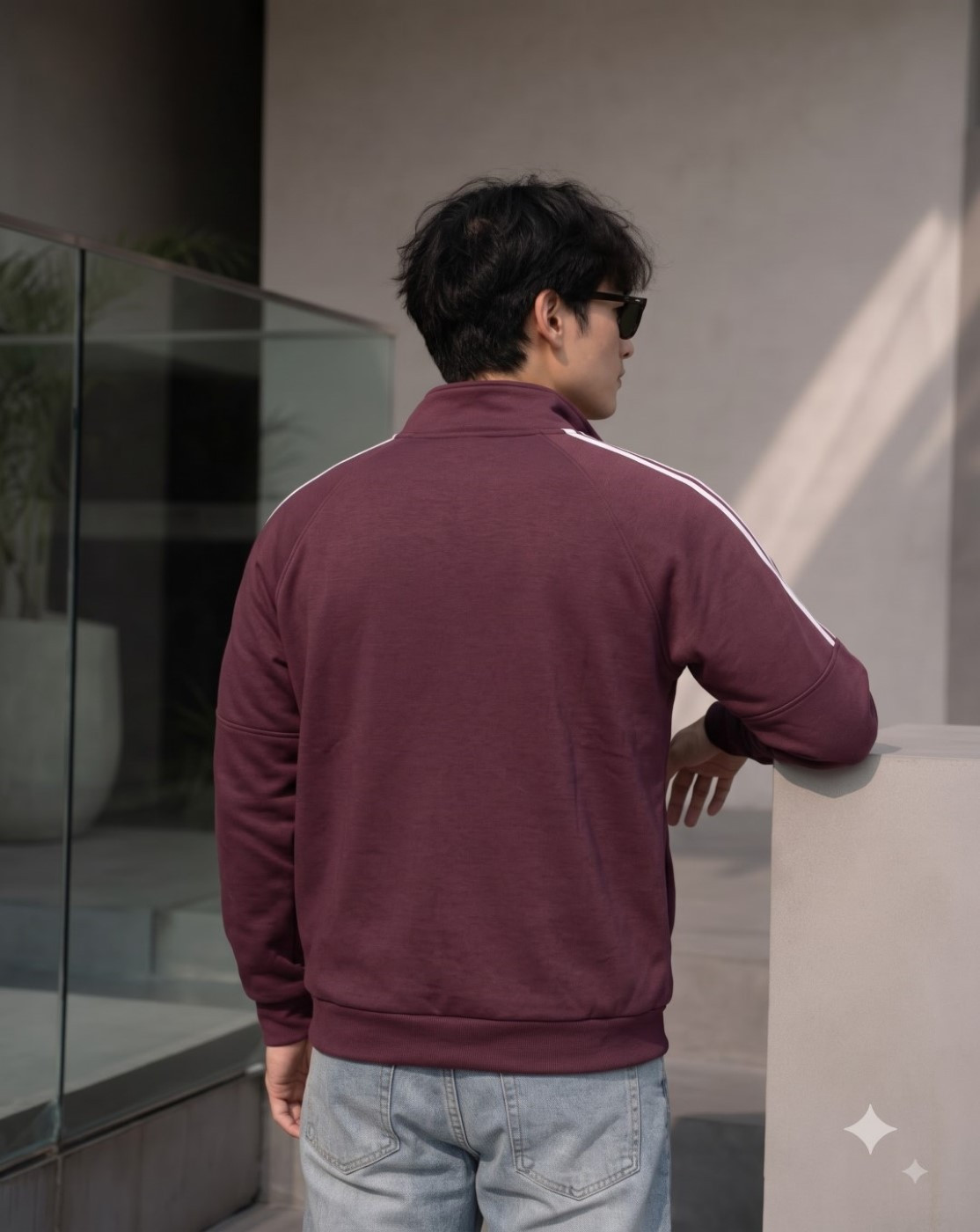 men half zip sweatshirt (maroon)